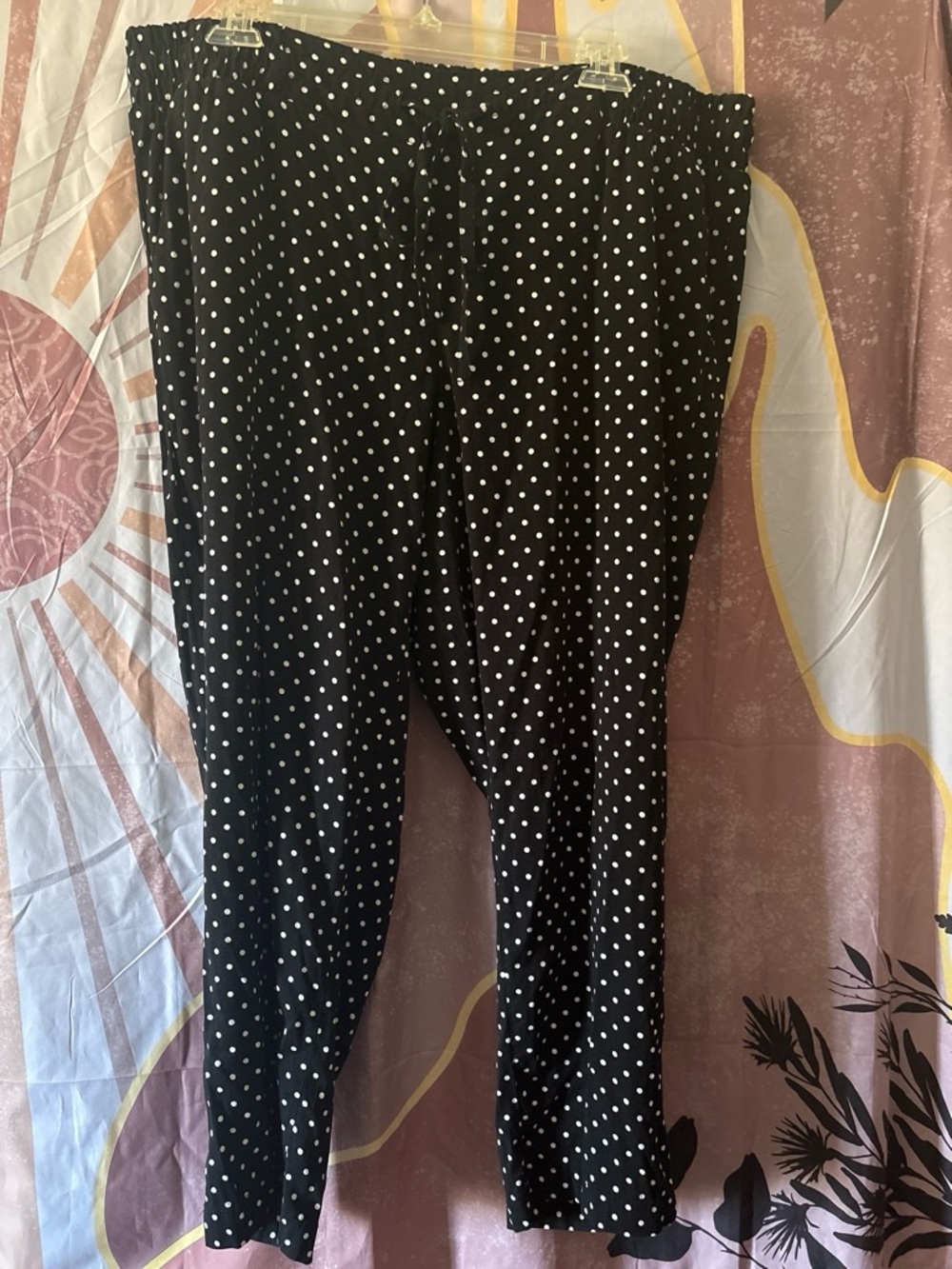 torrid Black with White Polka Dot Wide Leg Pants size 1 casual or office wear